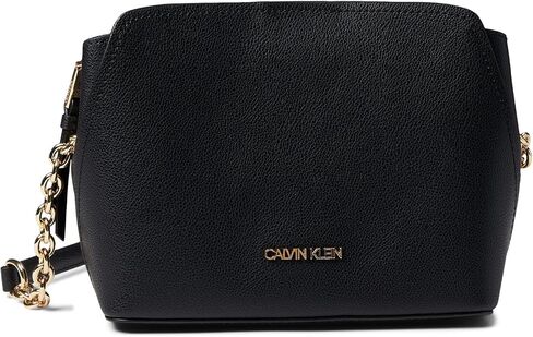 Calvin Klein Hailey Micro Pebble Triple Compartment Chain Crossbody in Kuwait