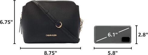 Calvin Klein Hailey Micro Pebble Triple Compartment Chain Crossbody in Kuwait
