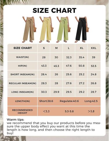 Wide Leg Palazzo Pants Woman with Pockets High Waist Pant Adjustable Knot Loose Trousers Business Casual Work Pants in Kuwait