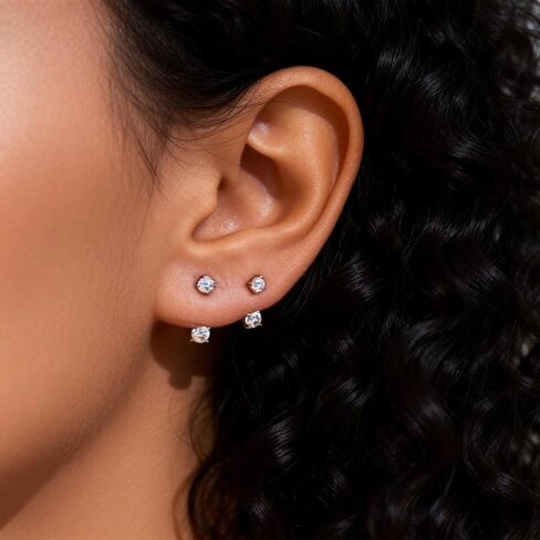 Horseshoe Nose Ring for Women Double Gem Horse Shoe Nose Ring Hoop 18g 20g Surgical Steel Silver Cartilage Helix Tragus Earring Hoops Labret Lip Piercing Jewelry Small Septum Rings 18 Gauge 3Pcs Set with Grabber Tool in Kuwait