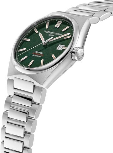 Frederique Constant Mens Swiss Automatic Highlife COSC Silver-Tone Stainless Steel Watch with Bracelet and Additional Green Nubuck Leather Strap, Style: FC-303GRS3NH6B in Saudi Arabia