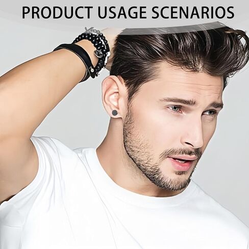 24 PCS Black Earrings for Mens Blacks Earring Blacks Set, Square Black Stud Earrings for Men Set,Long-Lasting Shine Fashion Aretes De Hombre for Multiple Piercing in Saudi Arabia