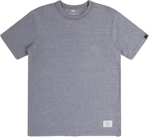 تي شيرت قطني رجالي من Alpha Industries - تي شيرت بأكمام قصيرة ومقاس مريح للارتداء الكاجوال، قميص ناعم خفيف الوزن بياقة مستديرة in Kuwait