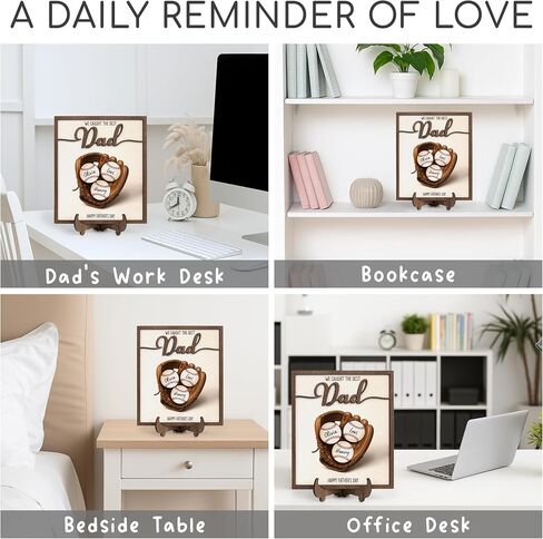 Personalized We Caught The Best Dad Gifts, Custom Gift for Dad Who Love Baseball, Baseball Dad Gifts for Father’s Day Decorations, 2-Layered Wooden Plaque, Dad Wooden Sign in Saudi Arabia