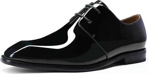 AUSTIN MILL Men’s Patent Leather Tuxedo Dress Shoes Classic Lace-Up Oxfords for Wedding Prom in Saudi Arabia