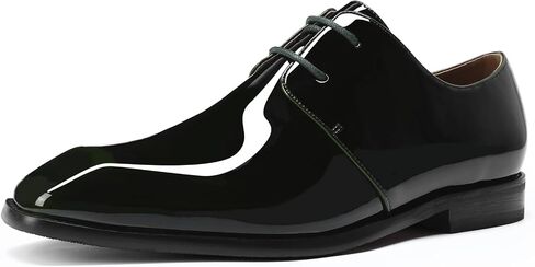 AUSTIN MILL Men’s Patent Leather Tuxedo Dress Shoes Classic Lace-Up Oxfords for Wedding Prom in Kuwait