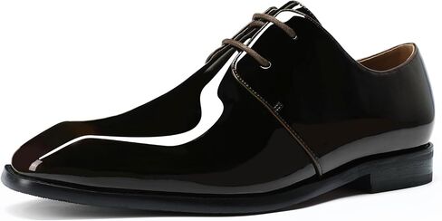 AUSTIN MILL Men’s Patent Leather Tuxedo Dress Shoes Classic Lace-Up Oxfords for Wedding Prom in Kuwait