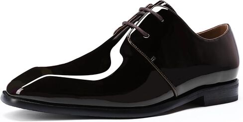AUSTIN MILL Men’s Patent Leather Tuxedo Dress Shoes Classic Lace-Up Oxfords for Wedding Prom in Kuwait