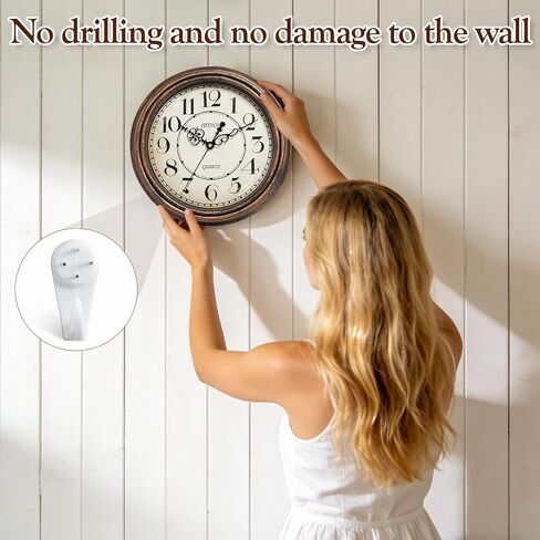 Geevon Vintage Wall Clock, Silent 12" Non Ticking Retro Round Clock Quartz Decorative Battery Operated Wall Clock for Kitchen, Office, Bedroom, Living Room, Classroom, Decor in Saudi Arabia