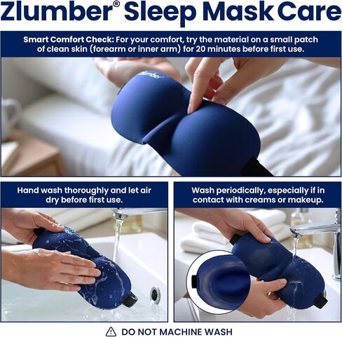 ZLUMBER Eyemasks for Sleeping 3 Pack - Eye Sleep Mask & Blindfold for Sleeping Men Women, 100% Blackout 3D Contoured Face Mask Sleep, Night Masks for Sleeping Men Side Sleepers, Adjustable in Saudi Arabia