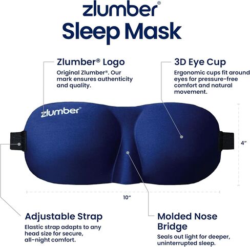 ZLUMBER Eyemasks for Sleeping 3 Pack - Eye Sleep Mask & Blindfold for Sleeping Men Women, 100% Blackout 3D Contoured Face Mask Sleep, Night Masks for Sleeping Men Side Sleepers, Adjustable in Saudi Arabia