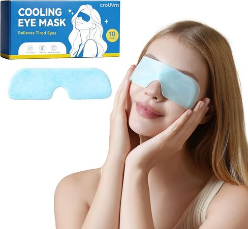 Hydrogel Self Cooling Compress Eye Pads, Cold Eye Masks for Puffy Eyes, Self Cooling Eye Compress for Fast Relief, 10 Single-Pack Gel Ice Eye Patches, Travel Ready, Soothes Eye Fatigue in Saudi Arabia