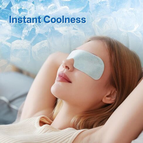 Hydrogel Self Cooling Compress Eye Pads, Cold Eye Masks for Puffy Eyes, Self Cooling Eye Compress for Fast Relief, 10 Single-Pack Gel Ice Eye Patches, Travel Ready, Soothes Eye Fatigue in Saudi Arabia