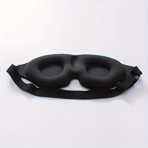 Black 3D Contoured Sleep Eye Mask, Concave Molded Night Sleep Mask, 100% Light Blocking, Soft Comfortable Eye Cover for Men and Women, Ideal for Travel, Naps, Yoga and Night Sleep in Kuwait