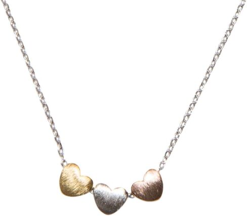 SPUNKYsoul Handmade 3 Heart Necklace for Women Gold, Silver or Rose Gold Collection in Kuwait