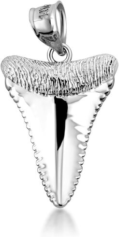 Claddagh Gold Bold .925 Sterling Silver Shark Tooth Necklace | Choice of Pendant Only or Chain Length in Saudi Arabia
