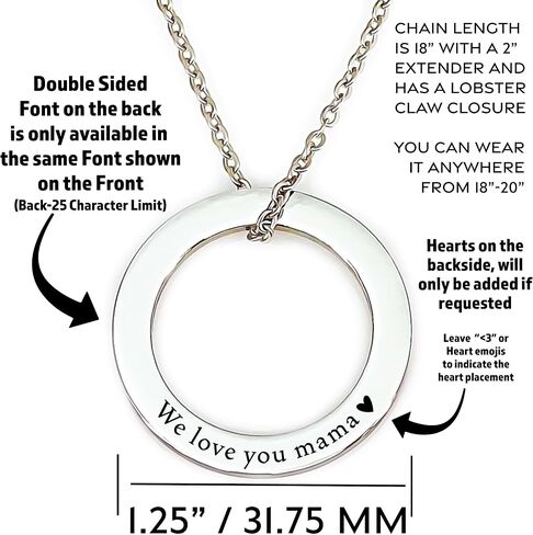 Jenna Ring Necklace Necklace Kids Names Personalized Necklace Washer Necklace Mom Gift Mother's Day Gift Personalized Kid Name Gift for Her Personalized Jewelry JENNA-RING in Saudi Arabia