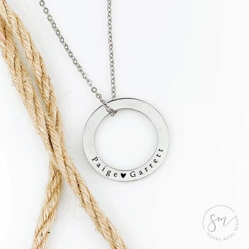 Jenna Ring Necklace Necklace Kids Names Personalized Necklace Washer Necklace Mom Gift Mother's Day Gift Personalized Kid Name Gift for Her Personalized Jewelry JENNA-RING in Saudi Arabia
