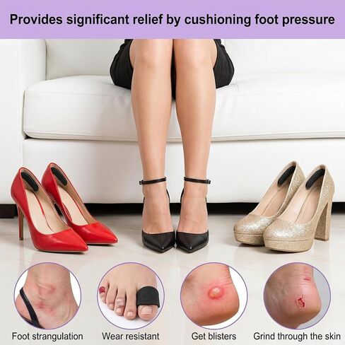 36PCS Sling Back Heel Grips Black Invisible and Soft Heel Grips Self-Adhesive Anti Slip Heels Straps Inserts Foam Cushion Inserts Straps for Loose Shoes Sandals High Heels Pinch Protection in Saudi Arabia