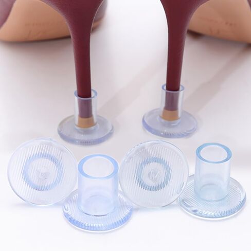 24 Pairs Clear High Heel Protectors for Grass Set, 18 Pairs 3 Size Heel Stoppers for Walking on Grass Wedding Shoes and Uneven Floor with 6 Pairs Heel Grips Pad, Heel Covers for High Heel Shoes in Saudi Arabia
