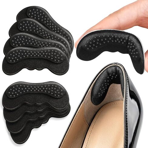 Heel Grips for Shoes Too Big, Non Slip Heel Cushion Inserts with Silicone Grip Dots to Prevent Blisters, Soft Shoe Pads for Men & Women, 8-Pack Black for Sneakers, Loafers, Boots & Heels in Saudi Arabia