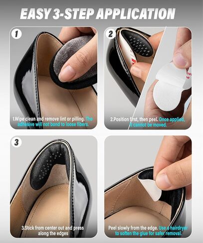 Heel Grips for Shoes Too Big, Non Slip Heel Cushion Inserts with Silicone Grip Dots to Prevent Blisters, Soft Shoe Pads for Men & Women, 8-Pack Black for Sneakers, Loafers, Boots & Heels in Saudi Arabia
