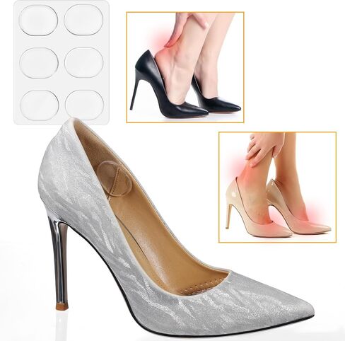 46 Pcs Silicone Heel Grips, Gel Protector Strips Anti Slip Self-Adhesive Heel Grips Silicone Shoes Heels Grip Transparent for Womens High Heels Men Shoes Sports Sneakers in Saudi Arabia