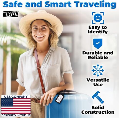 Mifflin-USA - Luggage Tags - Black, 50 PK - Bag Tag for Baggage - Suitcase Accessory Bulk in Saudi Arabia