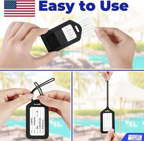 Mifflin-USA - Luggage Tags - Black, 50 PK - Bag Tag for Baggage - Suitcase Accessory Bulk in Saudi Arabia