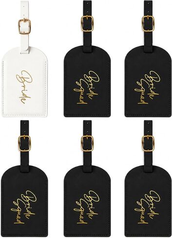 Bride Squad Bridesmaid Proposal Gifts | 6 PCS Luggage Tags, Bachelorette Party Favors for Trip, Bridal Shower Gifts, Travel Essentials in Saudi Arabia