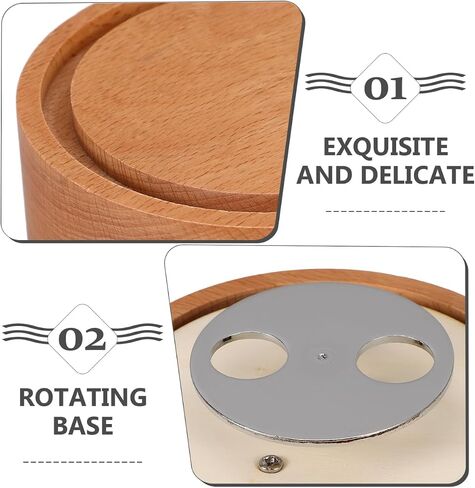 Luxshiny DIY Music Box Base 3.93 Inch Solid Wood Rotating Platform Replacement Part for Crafting Custom Musical Boxes Home Decor Gift in Kuwait