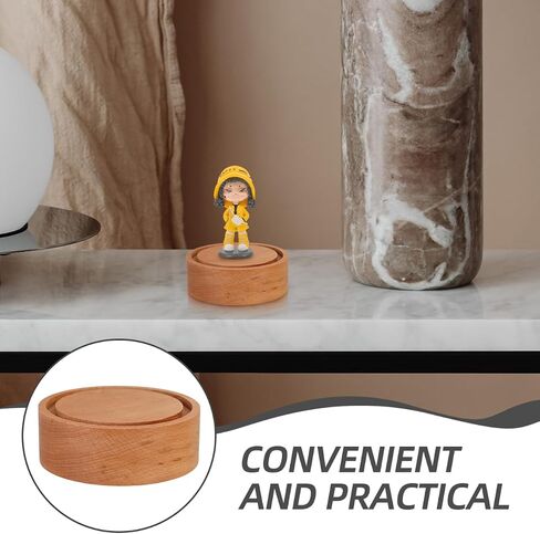Luxshiny DIY Music Box Base 3.93 Inch Solid Wood Rotating Platform Replacement Part for Crafting Custom Musical Boxes Home Decor Gift in Kuwait