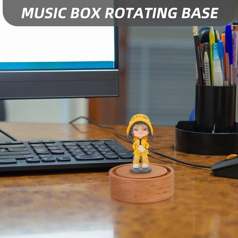 Luxshiny DIY Music Box Base 3.93 Inch Solid Wood Rotating Platform Replacement Part for Crafting Custom Musical Boxes Home Decor Gift in Kuwait