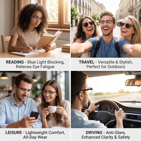 Vintage Half Frame Glasses, Fake Non Prescription Glasses, Cute Fashion Clear Lens Eyeglasses for Women Men in Saudi Arabia