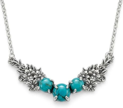 Genuine Turquoise Necklace for Women 925 Sterling Silver Western Floral Natural Turquoise Pendant Necklace Jewelry for Her Mom Wife Christmas Valentine's Anniversary Birthday Gift in Saudi Arabia