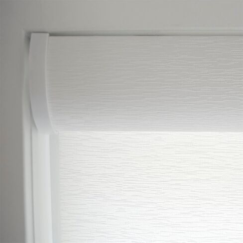 Cordless Light Filtering Roller Shade for Windows - 29" W x 72" L - White, Over 2,000 Custom Sizes Starting at 29.97, Woven Fabric, Seamless Free-Stop Push & Pull Blinds by Lumino in Saudi Arabia