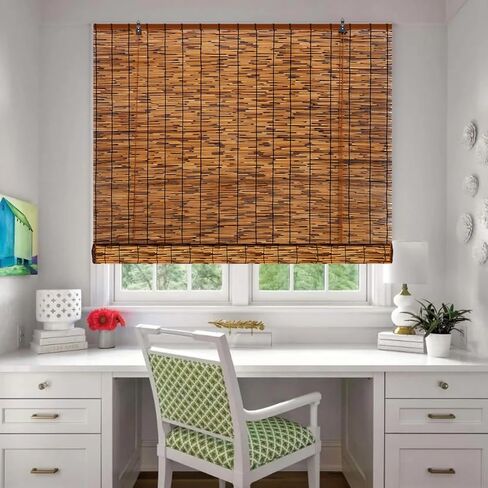 Bamboo Roll up Shade,2 Pack Reed Roller Shutters Retro Reed Curtains,47" W x 71" H Bamboo Window Blinds for Outdoor Patio Natural Bamboo Blinds in Saudi Arabia