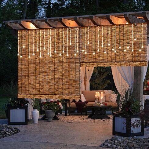 Bamboo Roll up Shade,2 Pack Reed Roller Shutters Retro Reed Curtains,47" W x 71" H Bamboo Window Blinds for Outdoor Patio Natural Bamboo Blinds in Saudi Arabia