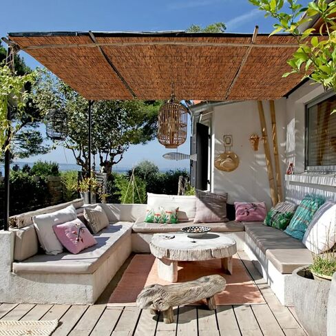 Bamboo Roll up Shade,2 Pack Reed Roller Shutters Retro Reed Curtains,47" W x 71" H Bamboo Window Blinds for Outdoor Patio Natural Bamboo Blinds in Saudi Arabia