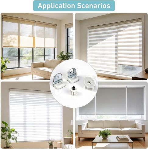 28mm Roller Blind Repair Kit - Heavy Duty Brackets, Brake & End Cap for OD 1-1/8" Tube | Fix Loose, Wobbling or Broken Window Shades | Side or Top Mount (White, 1 Pair) in Saudi Arabia