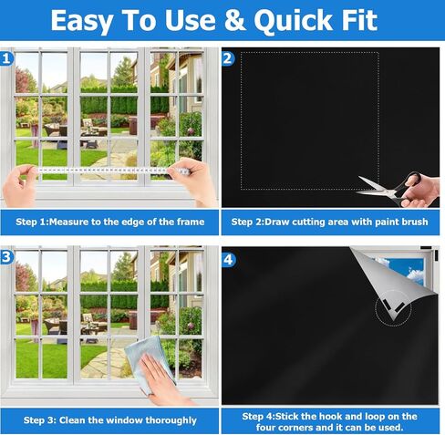 Blackout Window Cover 400x148cm, Portable Blackout Curtains for Bedroom, Temporary Blackout Blinds Window Privacy Film, No Drill Blackout Shades for Media Room Travel Skylight, 30 Hook & Loops, 420D in Saudi Arabia