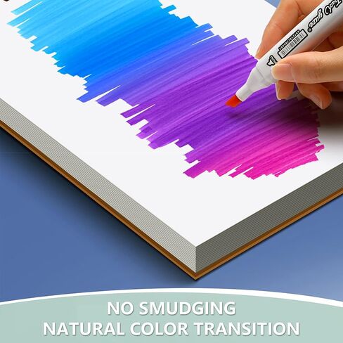 Bewinfy Marker Pad, 60 Sheets, 80lb/120gsm 9" x 12" Dual Sided Painting Marker Paper, Acid Lignin Free Bleedproof Professional Grade Sketch Book for Drawing(PP-01) in Saudi Arabia