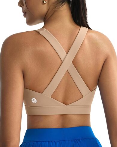 RUNNING GIRL Sports Bra for Women,Strappy Running Supportive High Impact Sports Bra with Sewn in Pads in Kuwait