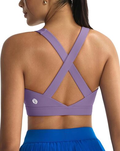 RUNNING GIRL Sports Bra for Women,Strappy Running Supportive High Impact Sports Bra with Sewn in Pads in Kuwait