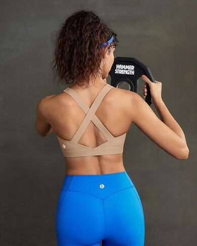 RUNNING GIRL Sports Bra for Women,Strappy Running Supportive High Impact Sports Bra with Sewn in Pads in Kuwait