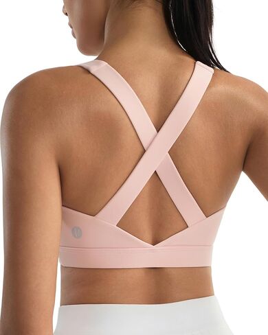 RUNNING GIRL Sports Bra for Women,Strappy Running Supportive High Impact Sports Bra with Sewn in Pads in Kuwait