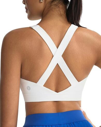 RUNNING GIRL Sports Bra for Women,Strappy Running Supportive High Impact Sports Bra with Sewn in Pads in Kuwait