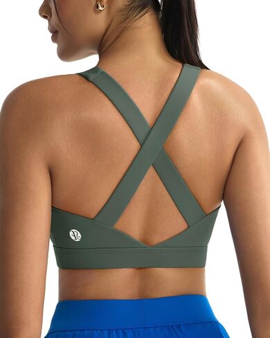 RUNNING GIRL Sports Bra for Women,Strappy Running Supportive High Impact Sports Bra with Sewn in Pads in Kuwait