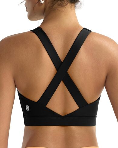 RUNNING GIRL Sports Bra for Women,Strappy Running Supportive High Impact Sports Bra with Sewn in Pads in Kuwait