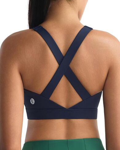 RUNNING GIRL Sports Bra for Women,Strappy Running Supportive High Impact Sports Bra with Sewn in Pads in Kuwait